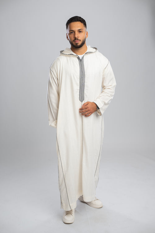 Moroccan Linen Thobe for Men – Gray
