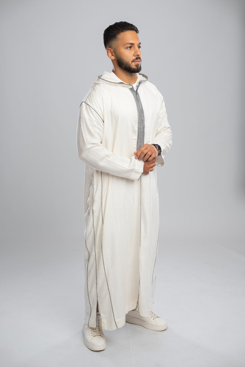 Moroccan Linen Thobe for Men – Gray
