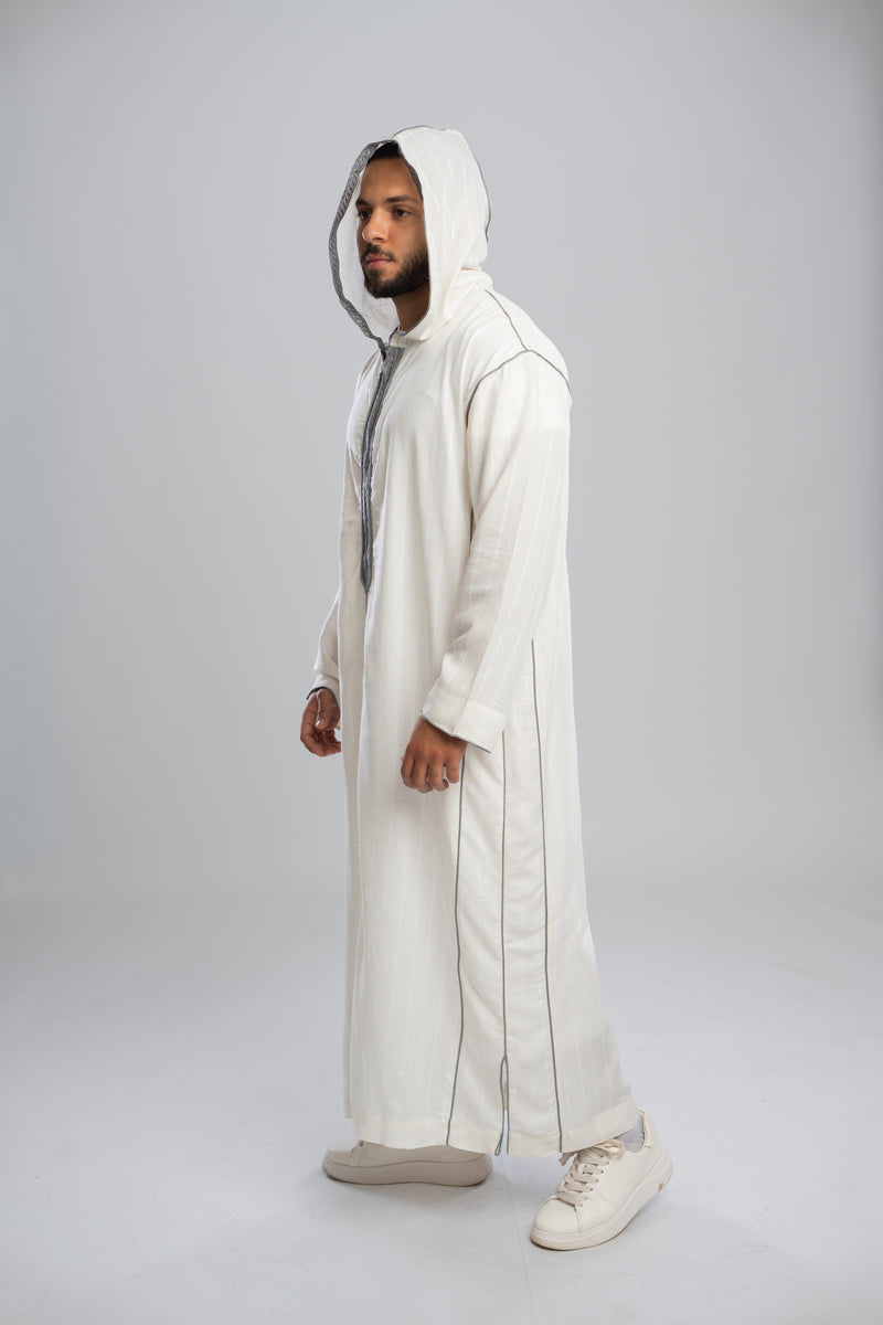Moroccan Linen Thobe for Men – Gray