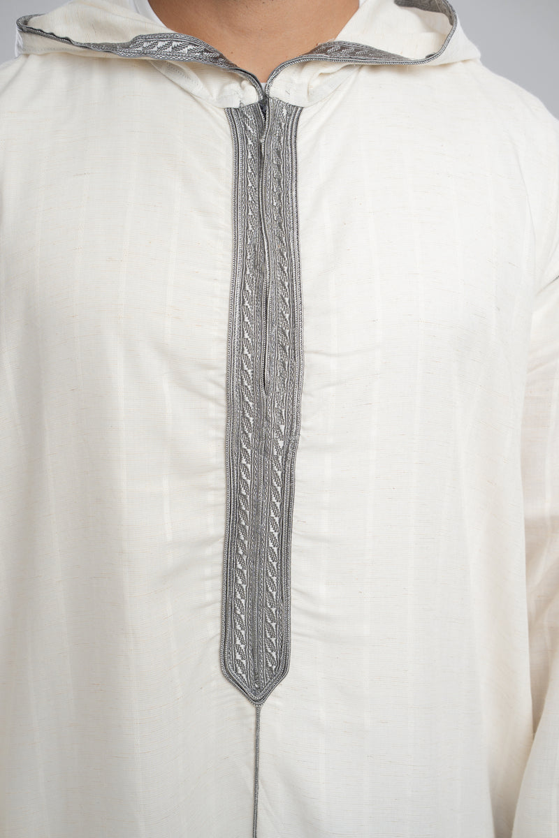 Moroccan Linen Thobe for Men – Gray