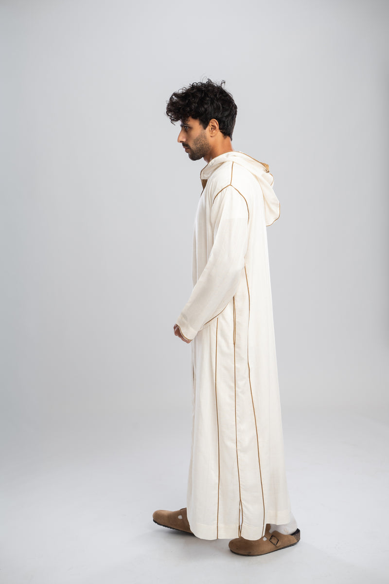 Moroccan Linen Thobe for Men – Olive