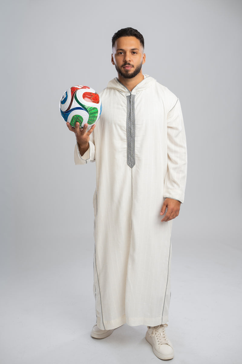 Moroccan Linen Thobe for Men – Gray