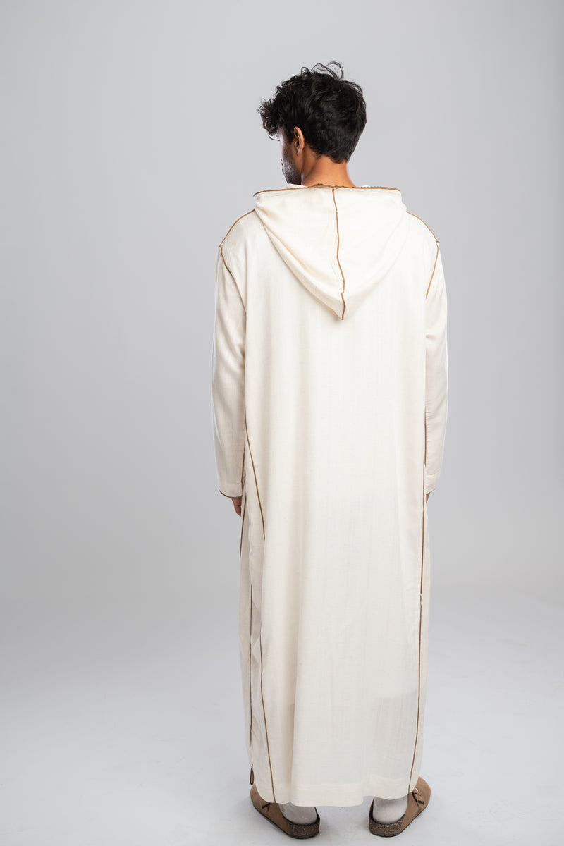 Moroccan Linen Thobe for Men – Olive