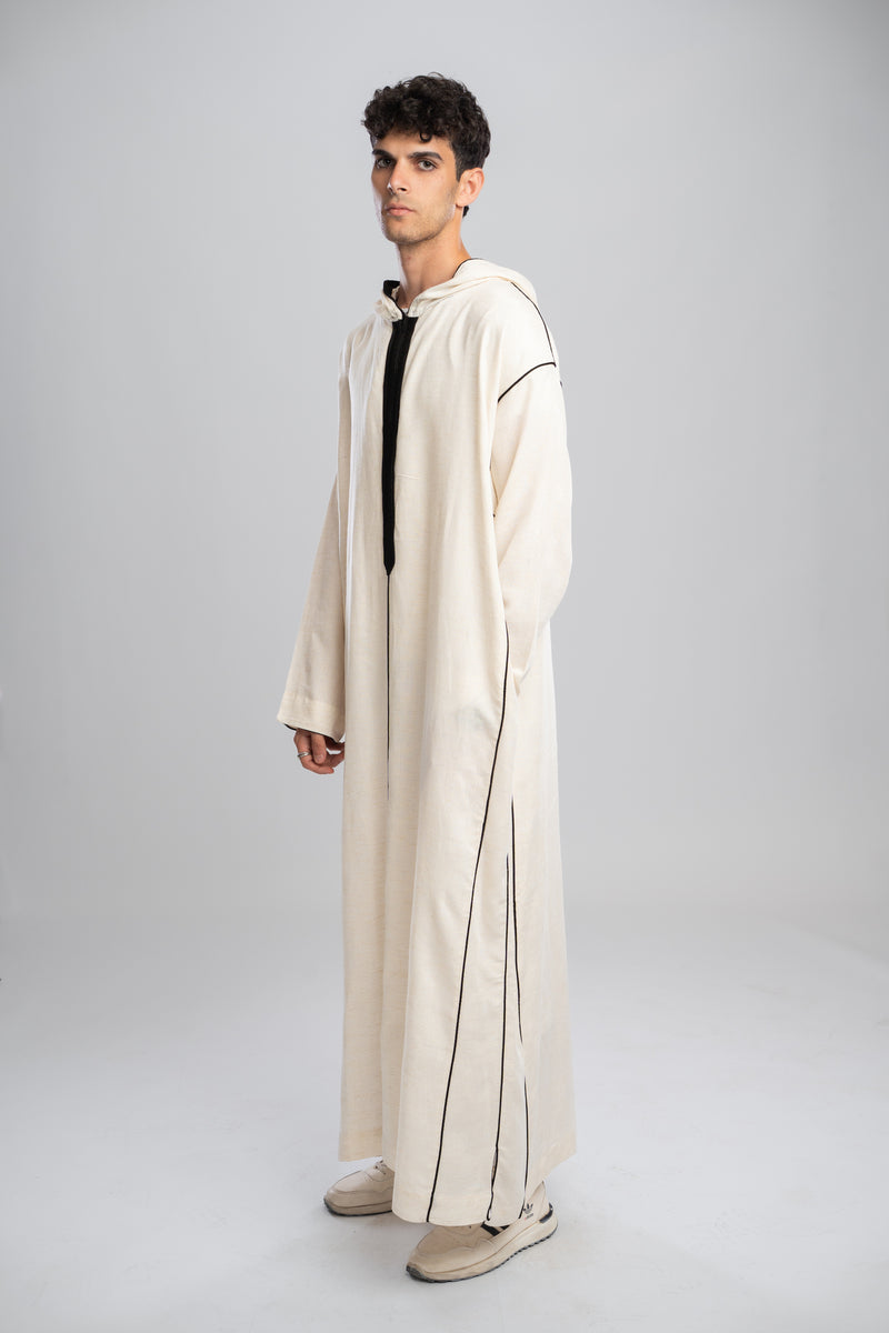 Moroccan Linen Thobe for Men – Black