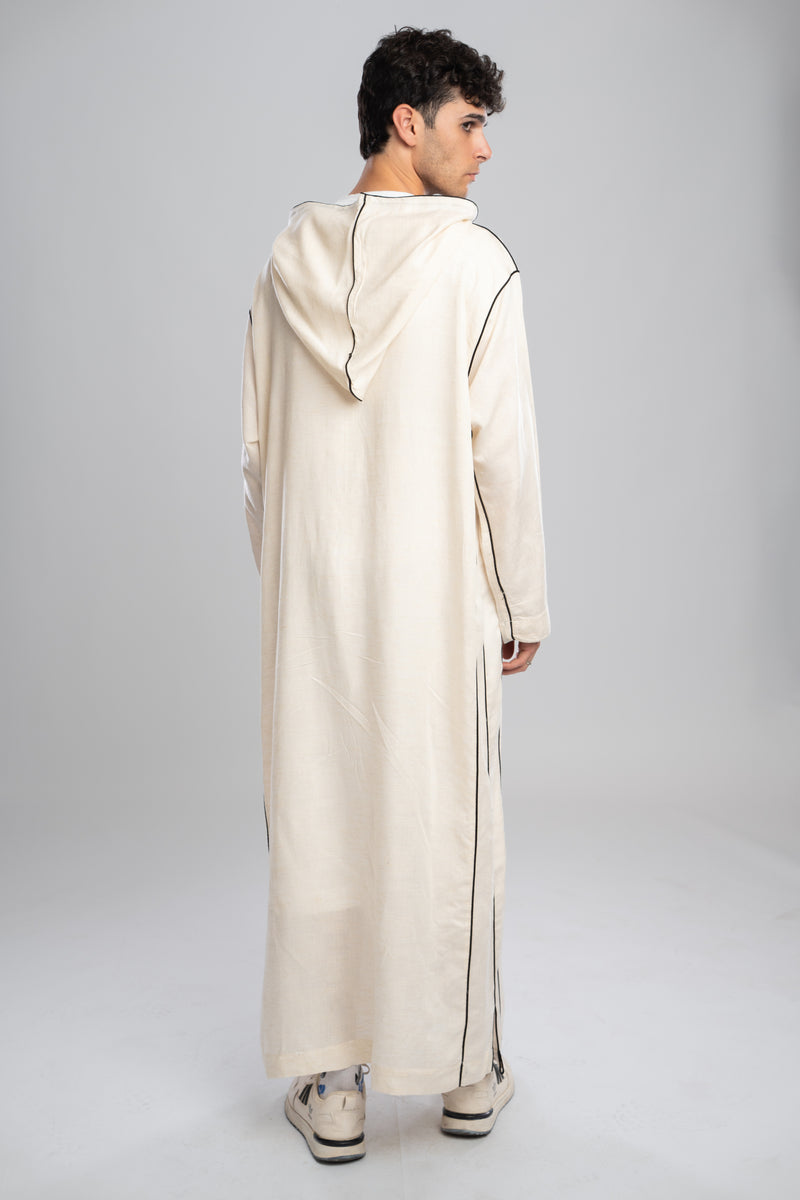Moroccan Linen Thobe for Men – Black