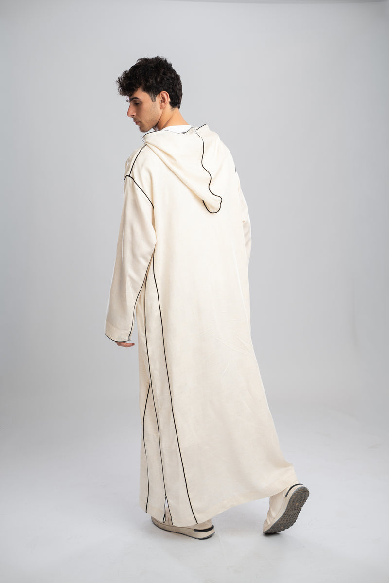 Moroccan Linen Thobe for Men – Black