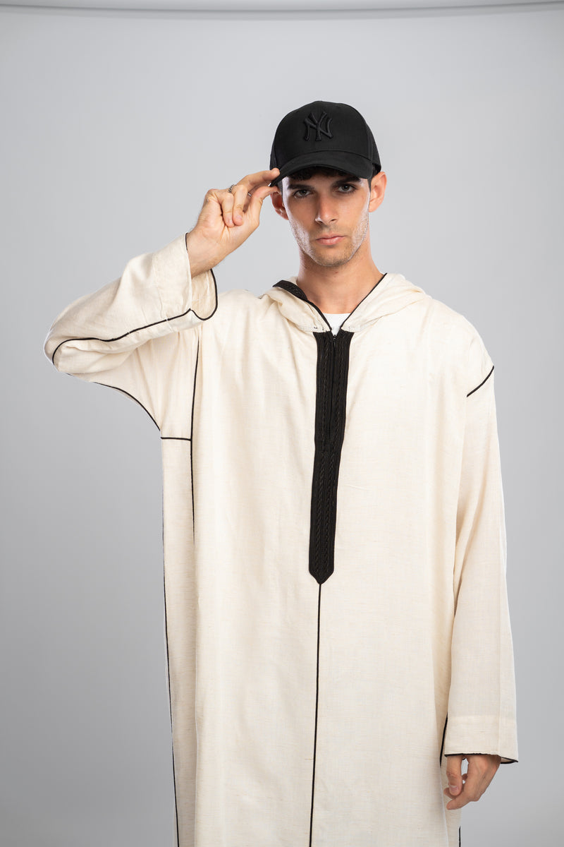 Moroccan Linen Thobe for Men – Black