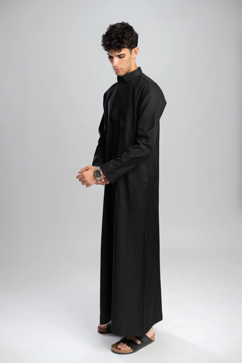 Saudi Thobe for Men – Honeycomb - Black