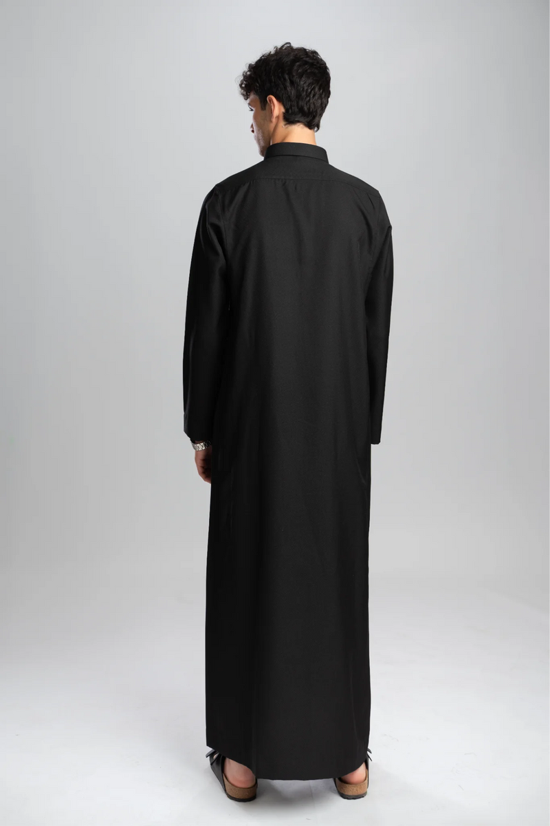 Saudi Thobe for Men – Honeycomb - Black
