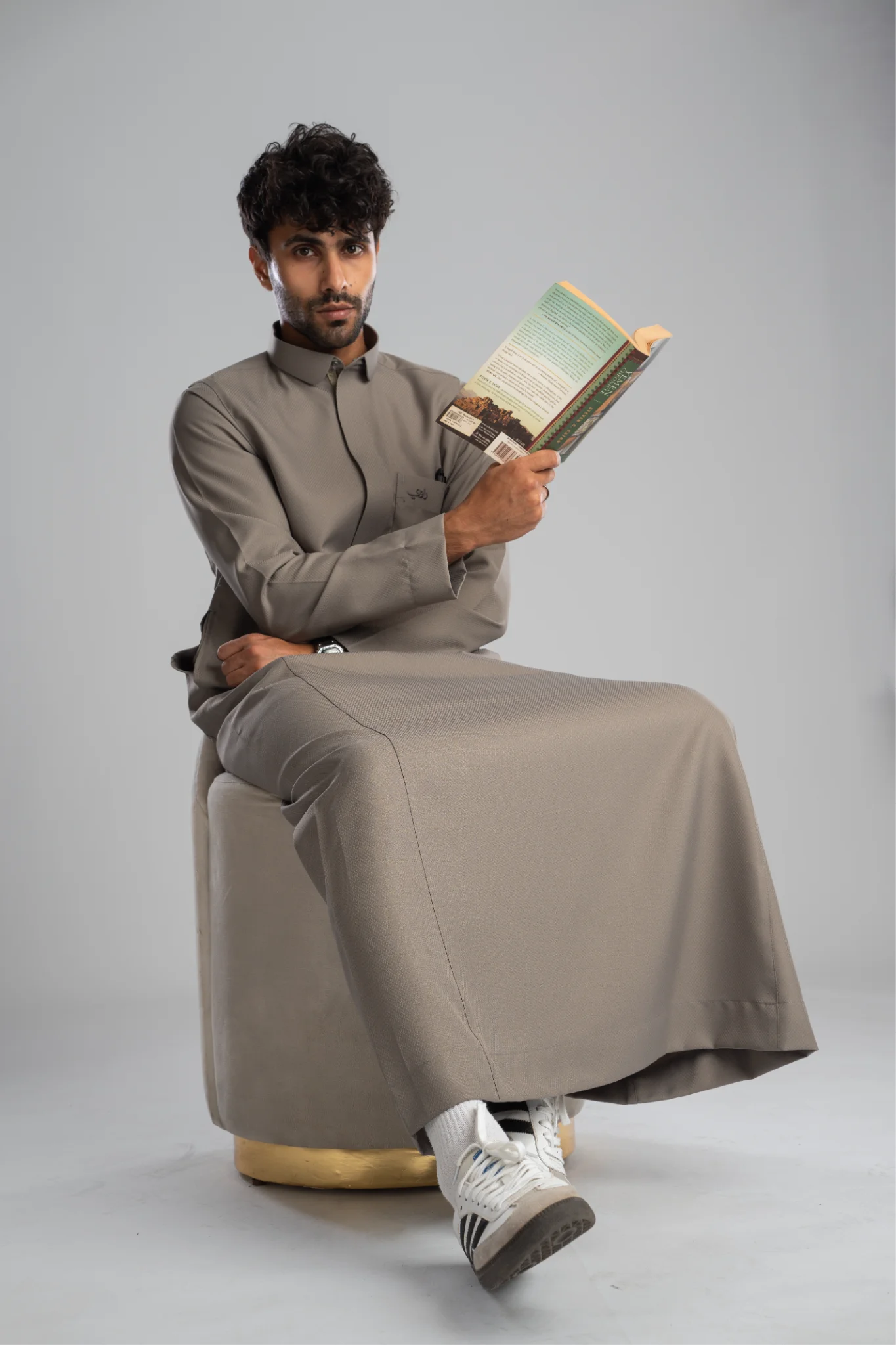 Saudi Thobe for Men – Honeycomb - Warm Beige
