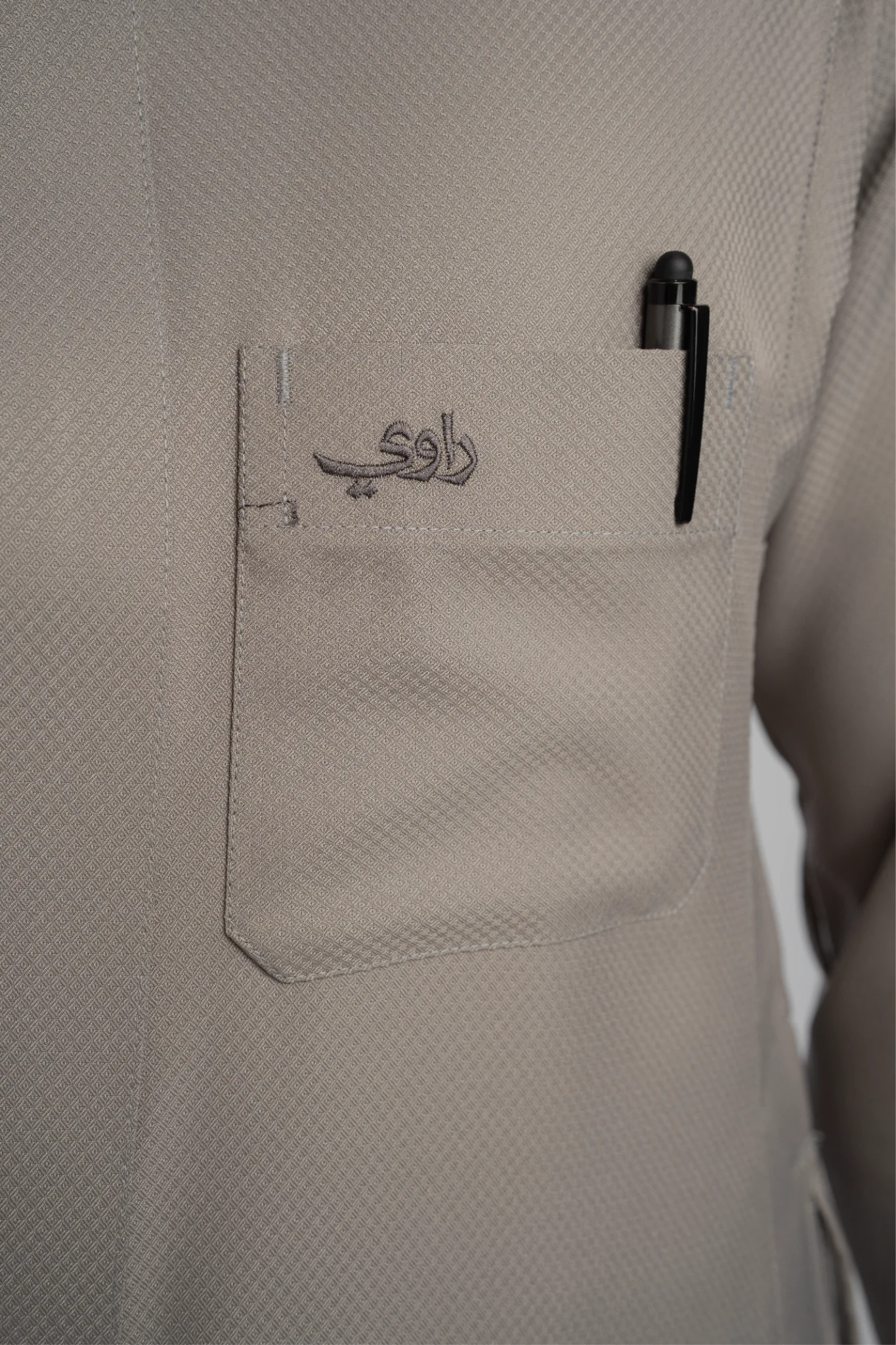 Saudi Thobe for Men – Honeycomb - Warm Beige
