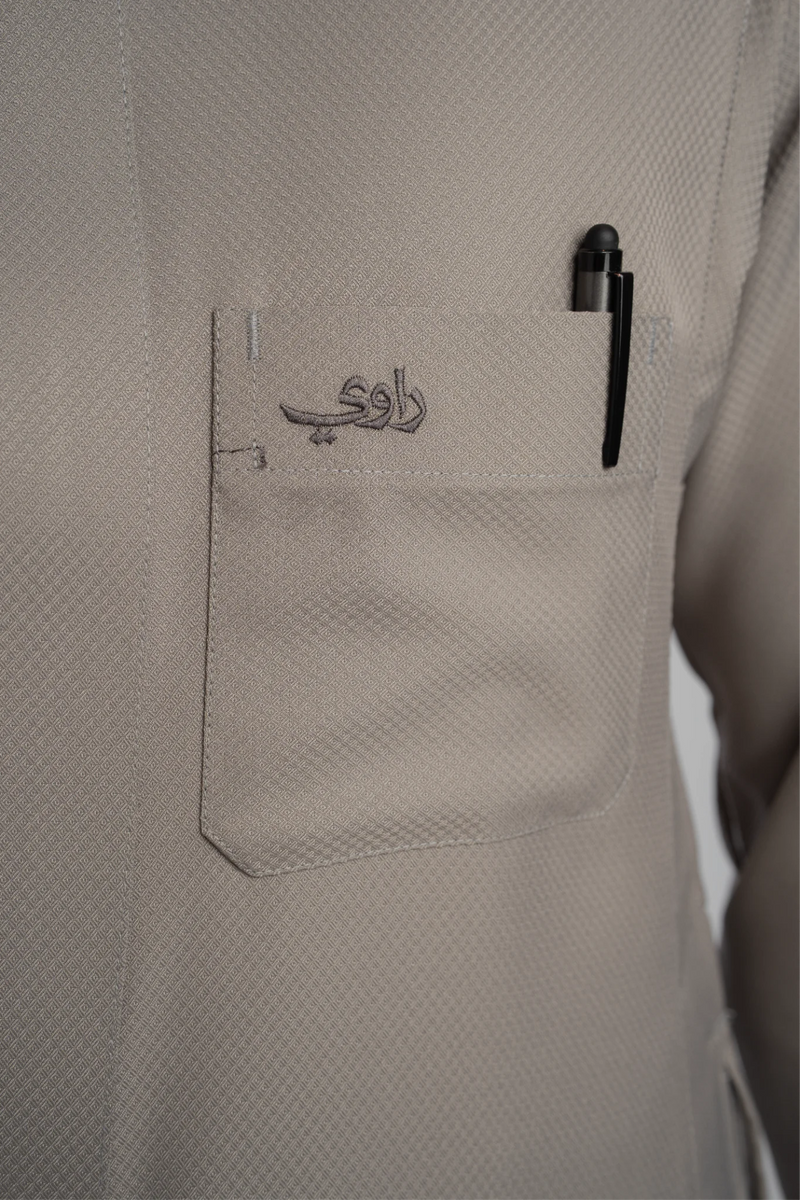 Saudi Thobe for Men – Honeycomb - Gray
