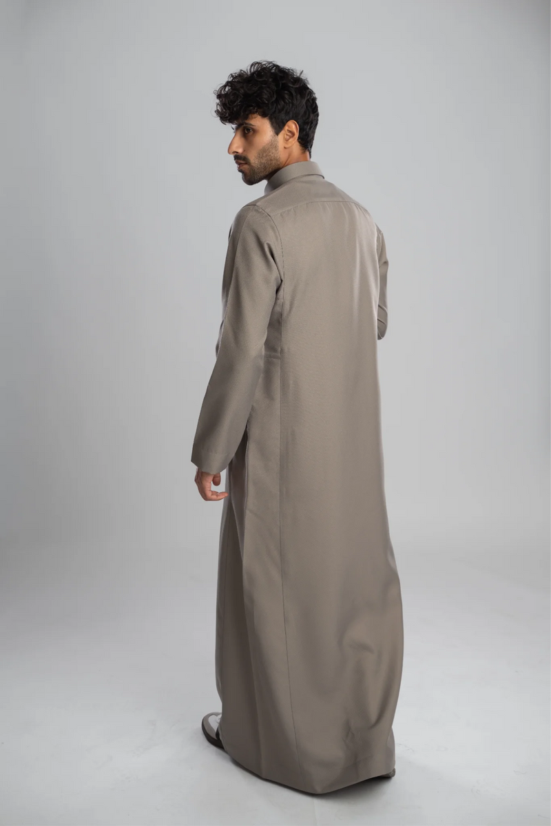 Saudi Thobe for Men – Honeycomb - Gray