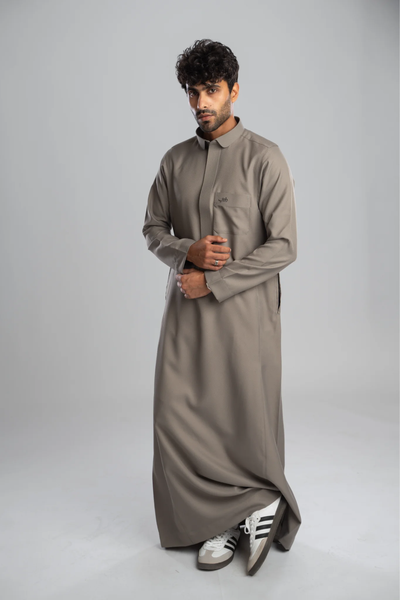 Saudi Thobe for Men – Honeycomb - Warm Beige