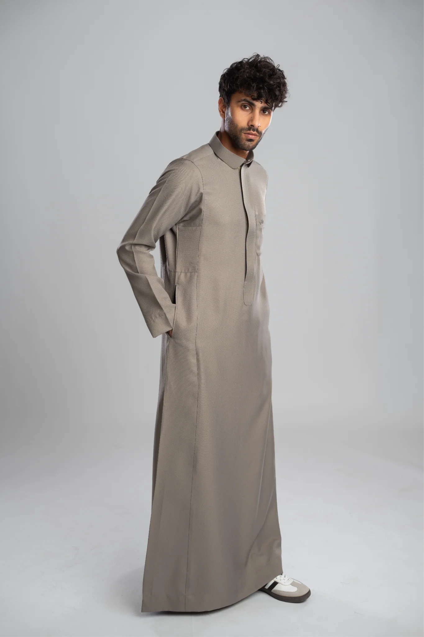Saudi Thobe for Men – Honeycomb - Warm Beige