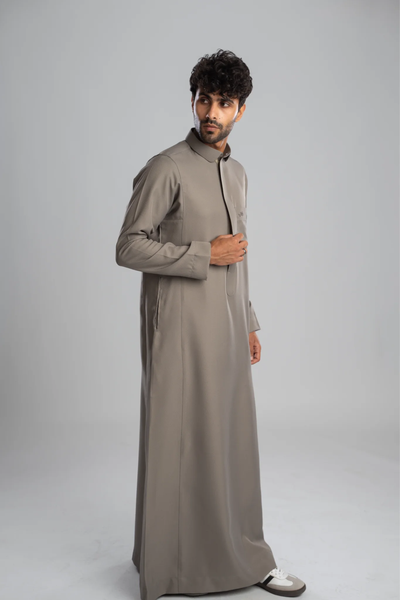 Saudi Thobe for Men – Honeycomb - Warm Beige
