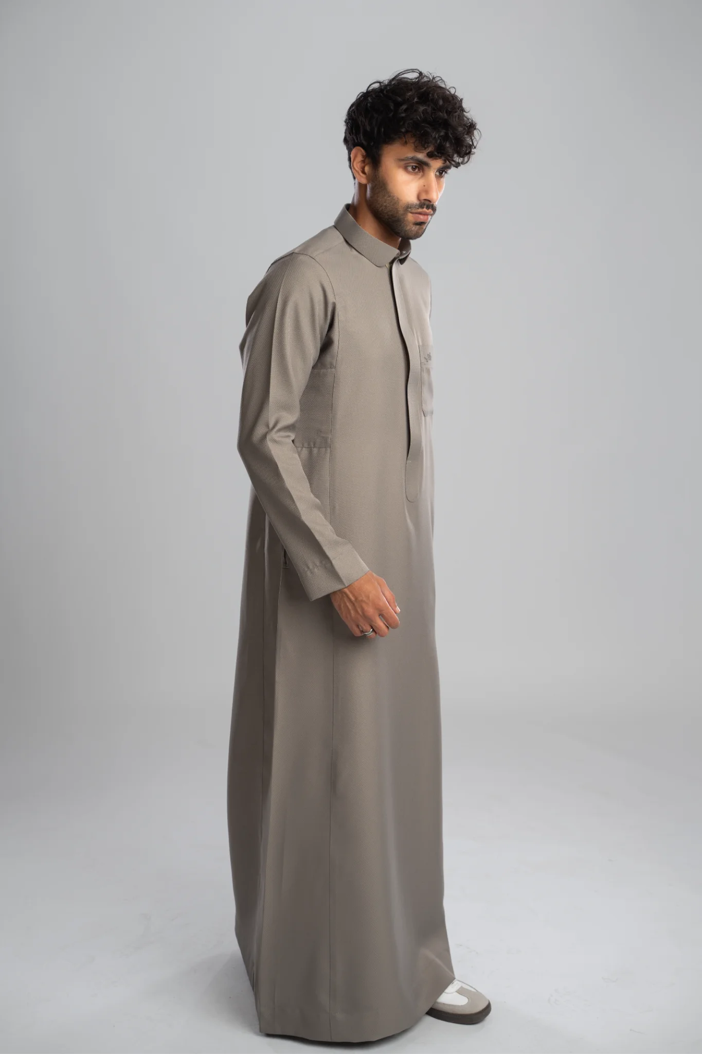 Saudi Thobe for Men – Honeycomb - Warm Beige