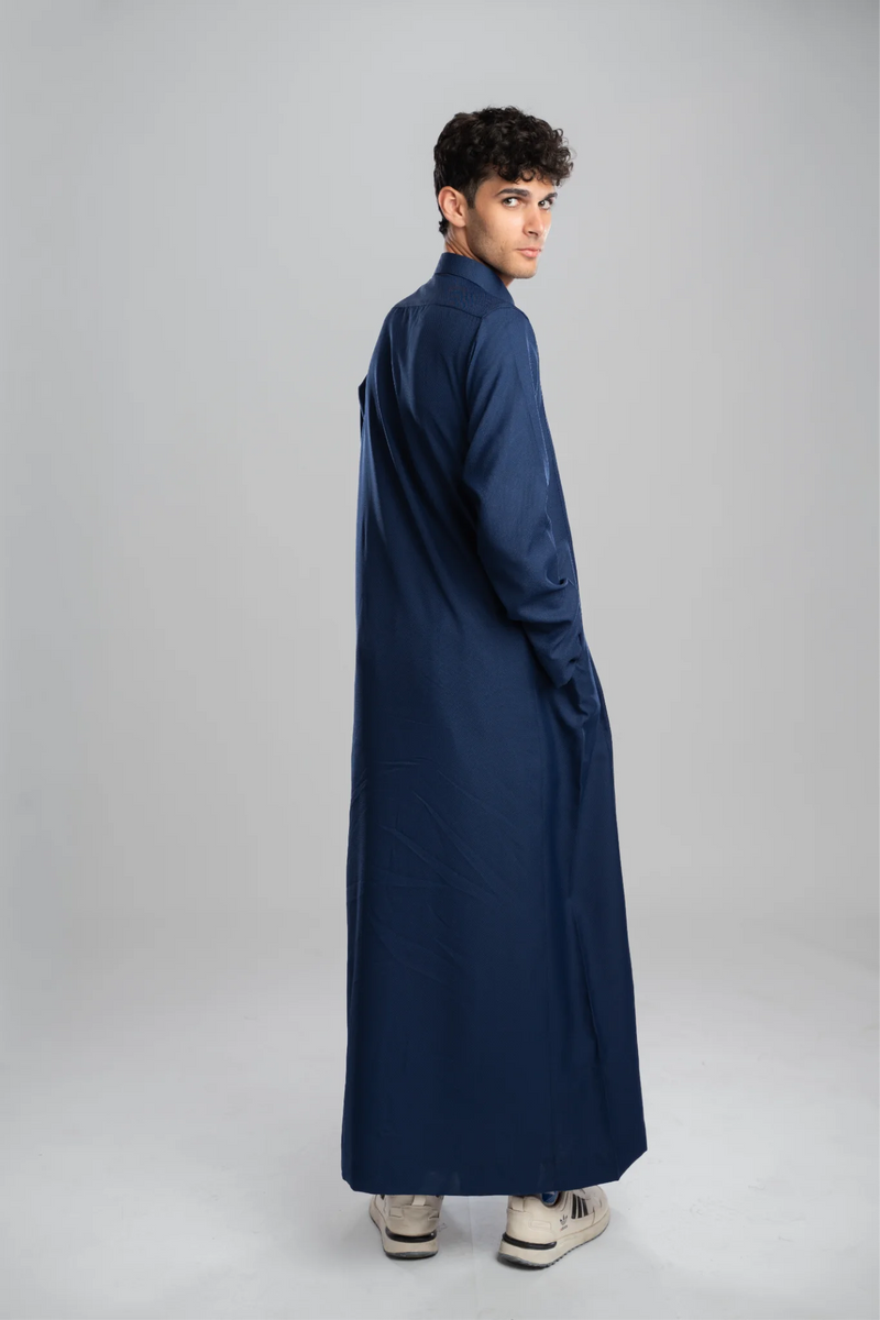 Saudi Thobe for Men – Honeycomb - Navy