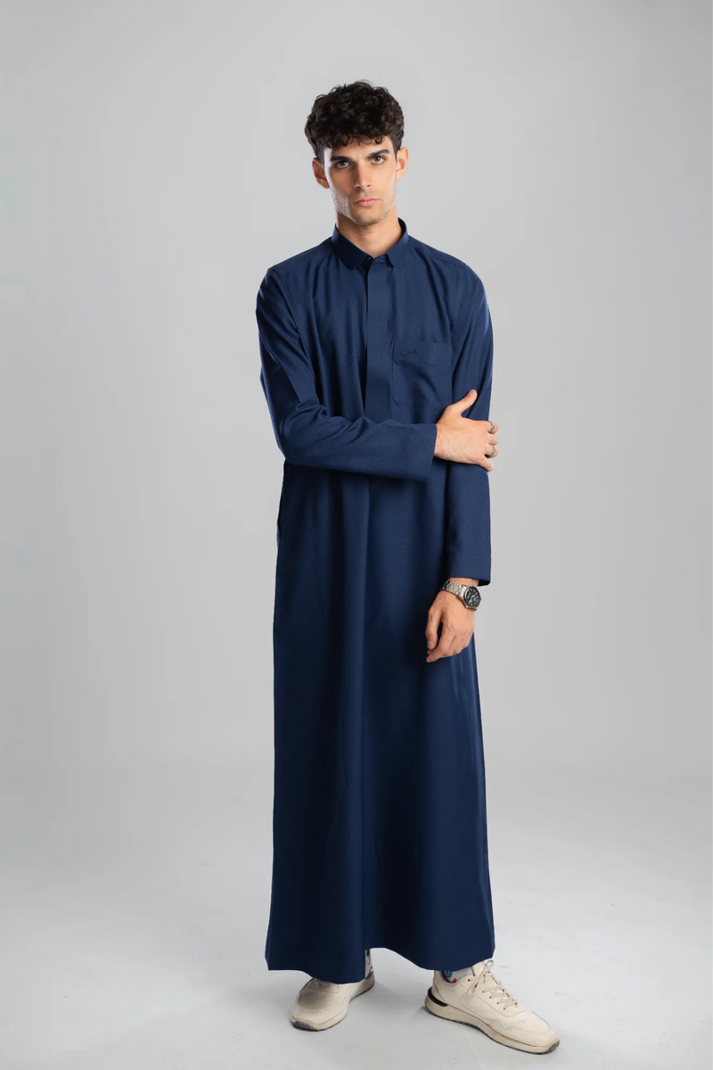 Saudi Thobe for Men – Honeycomb - Navy