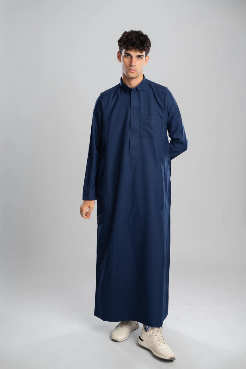 Saudi Thobe for Men – Honeycomb - Navy