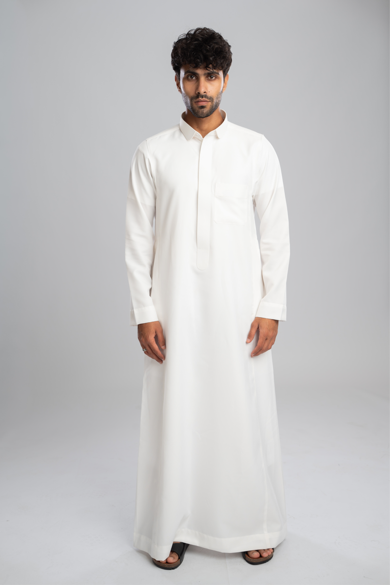 Saudi Thobe for Men – Honeycomb - Cream