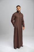 Saudi Thobe for Men – Honeycomb - Brown