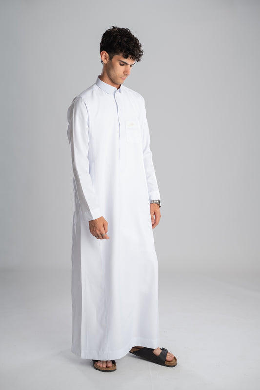 Saudi Thobe for Men – Honeycomb - White