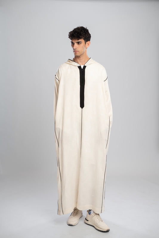 Moroccan Linen Thobe for Men – Black