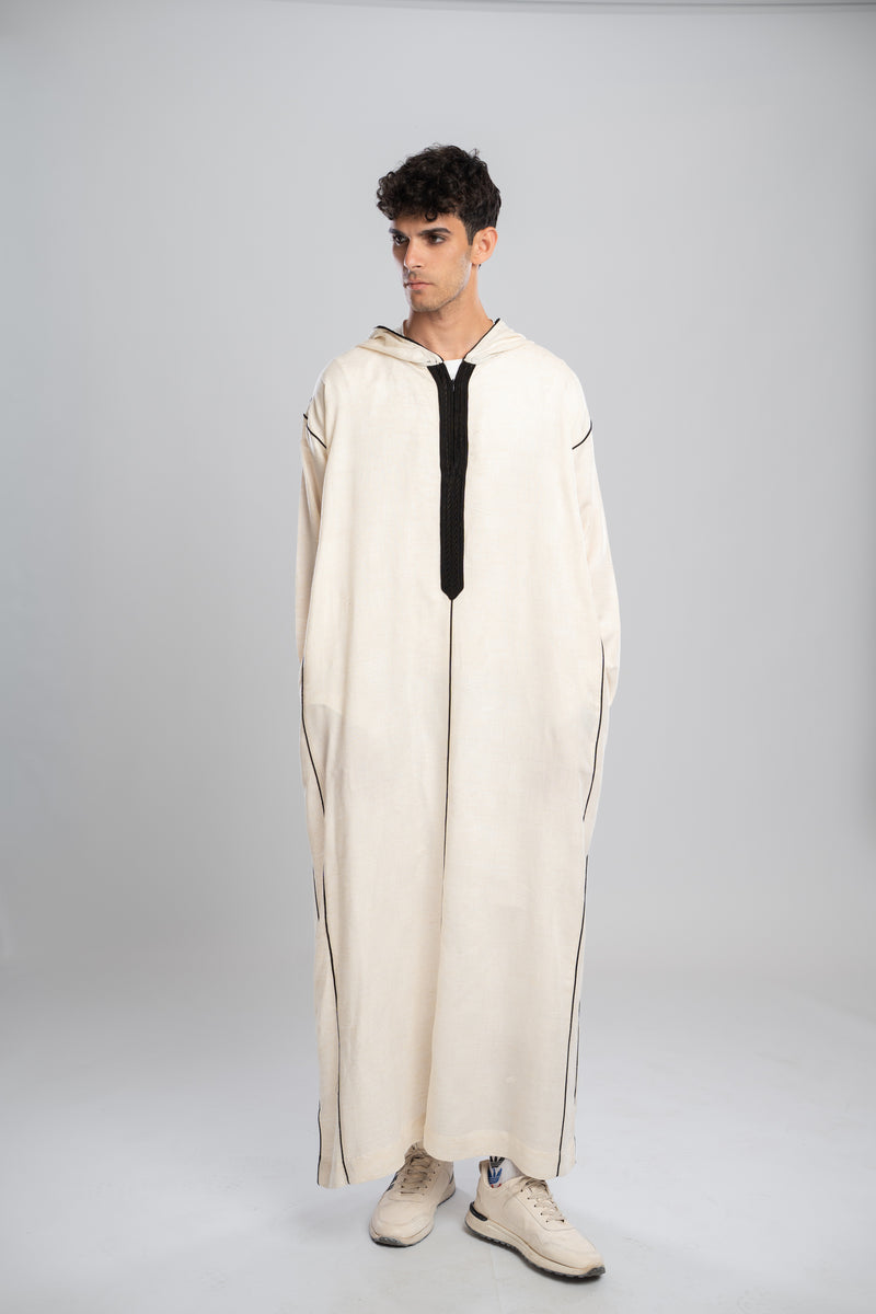 Moroccan Linen Thobe for Men – Black