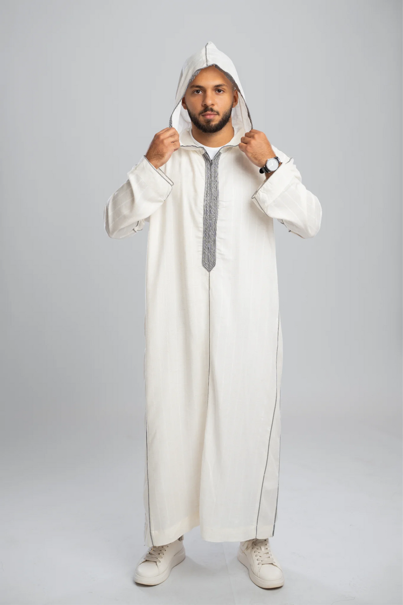 Moroccan Linen Thobe for Men – Gray