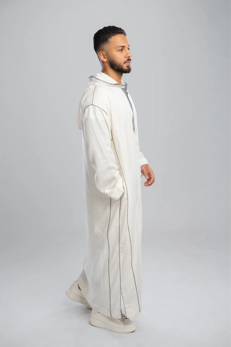 Moroccan Linen Thobe for Men – Gray