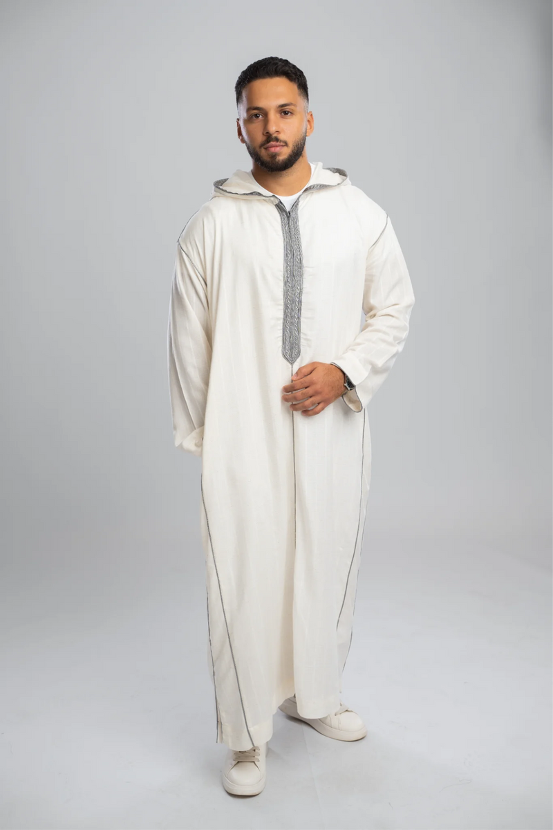Moroccan Linen Thobe for Men – Gray