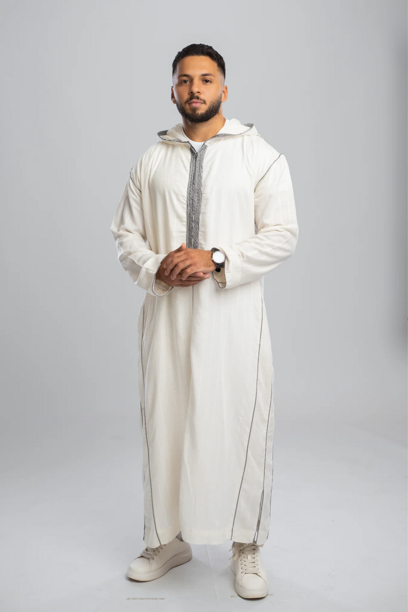 Moroccan Linen Thobe for Men – Gray