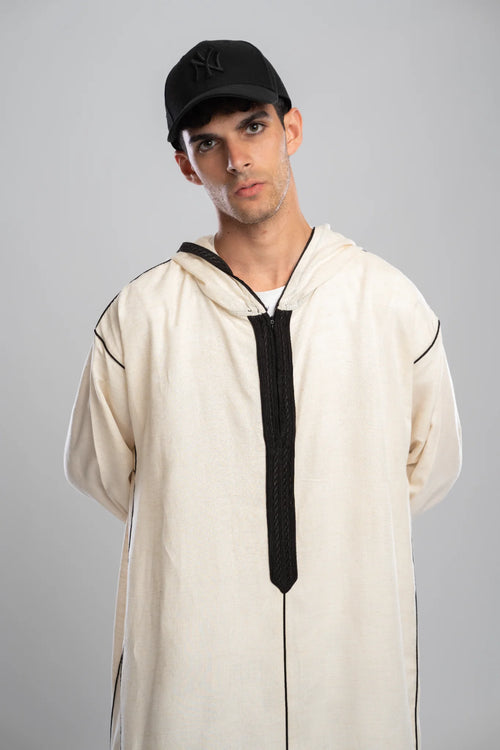 Moroccan Linen Thobe for Men – Black