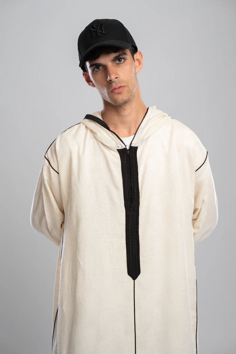 Moroccan Linen Thobe for Men – Black