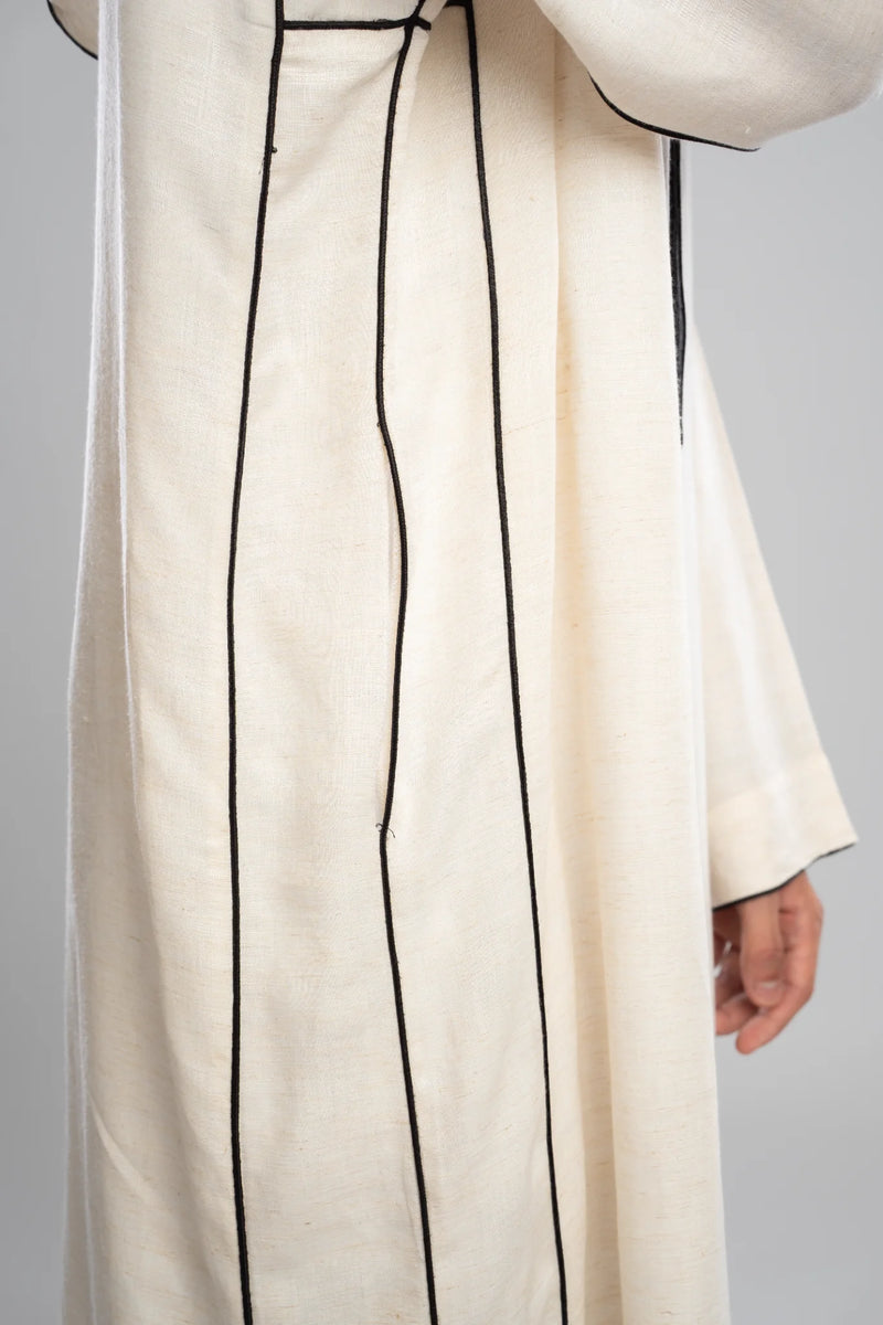 Moroccan Linen Thobe for Men – Black
