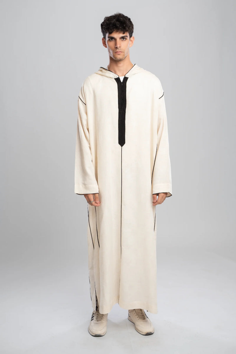 Moroccan Linen Thobe for Men – Black