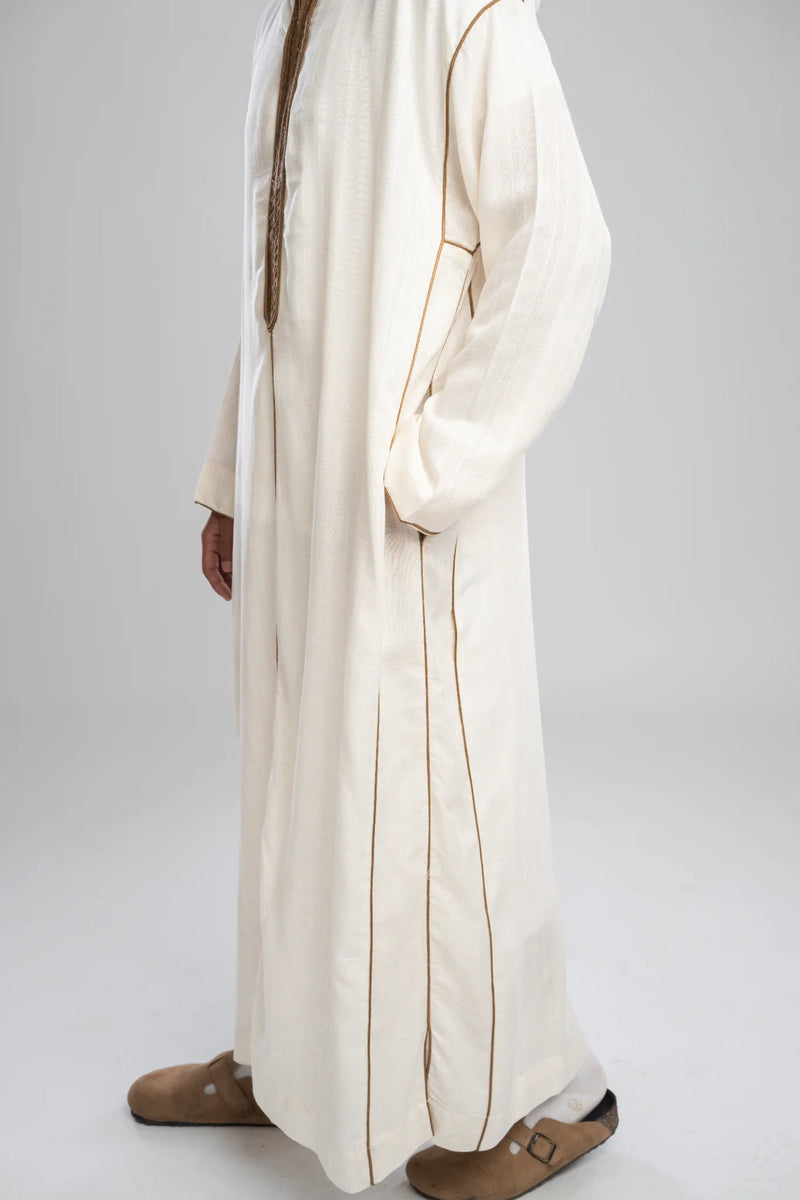 Moroccan Linen Thobe for Men – Olive