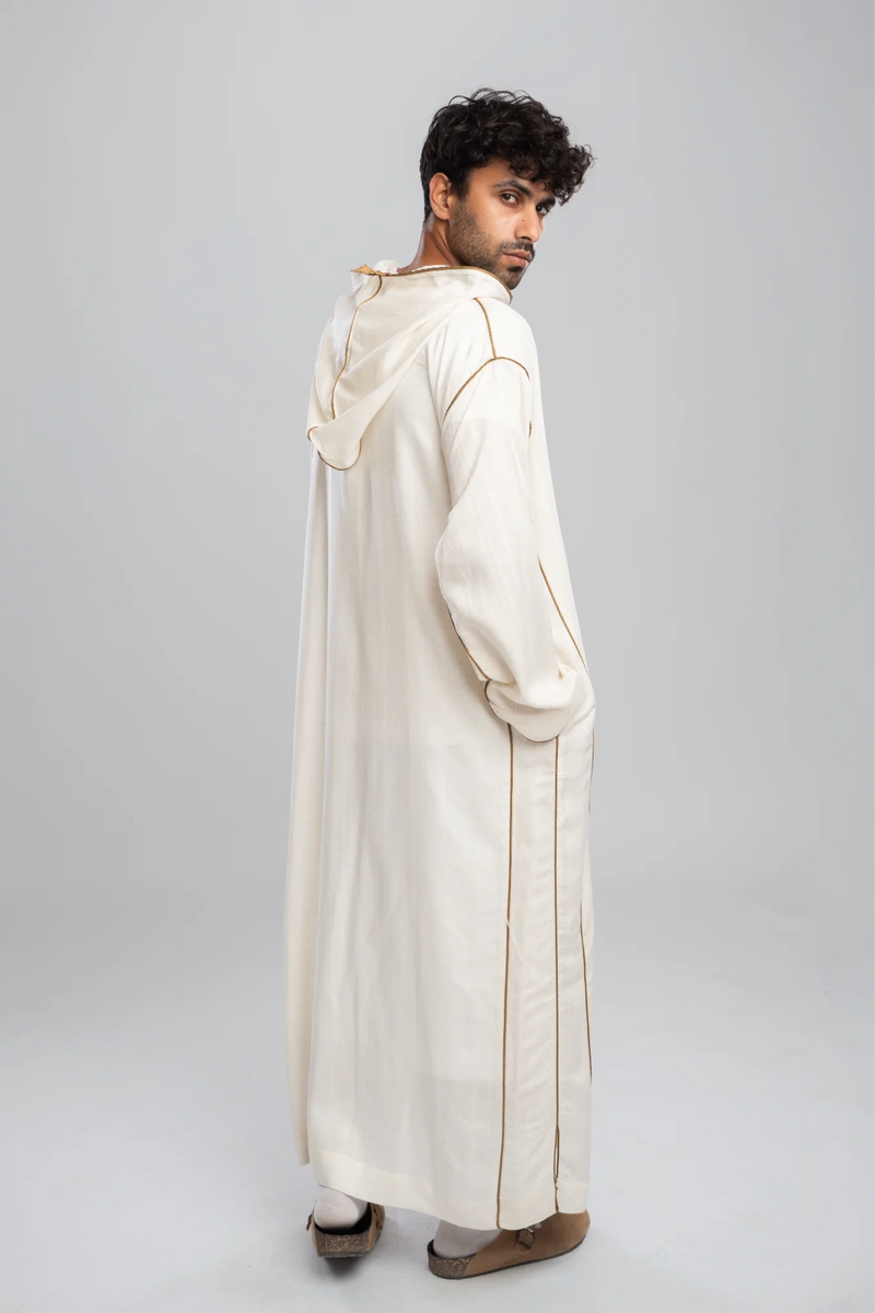 Moroccan Linen Thobe for Men – Olive