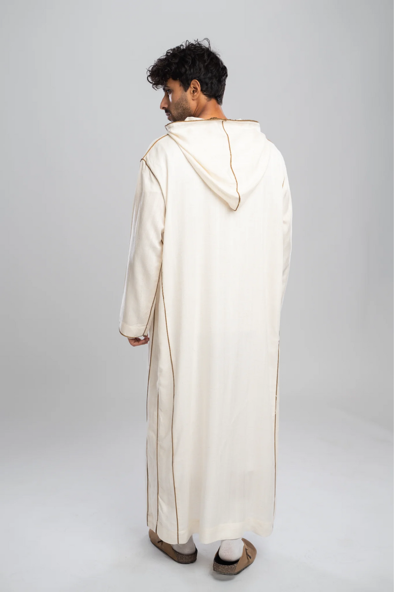 Moroccan Linen Thobe for Men – Olive