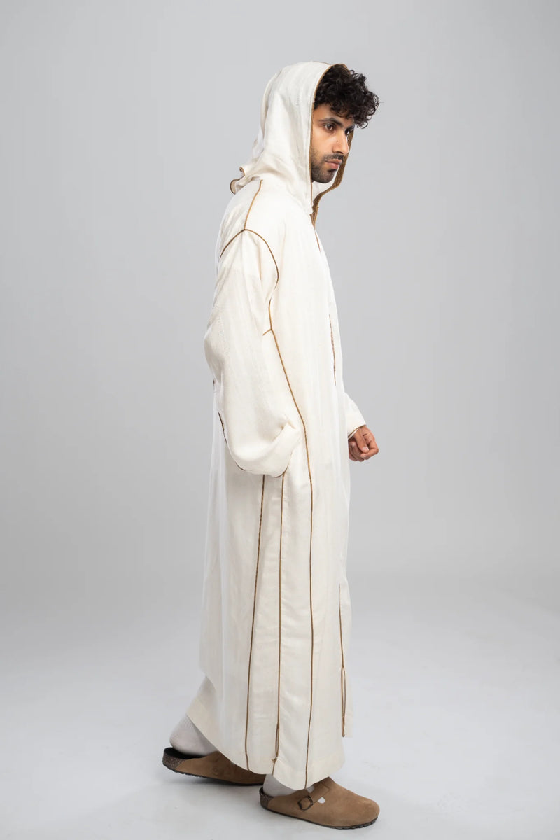 Moroccan Linen Thobe for Men – Olive
